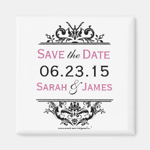 Black & Grape Save the Date Magnet