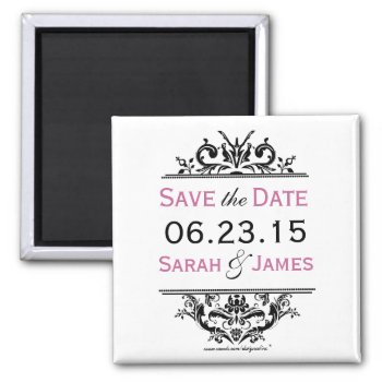 Black & Grape Save The Date Magnet by designaline at Zazzle