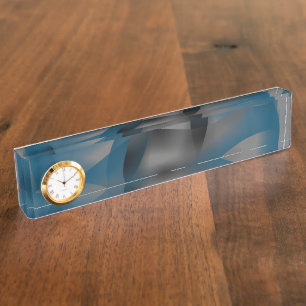 Black gray and blue ripples, with gradient parts desk name plate