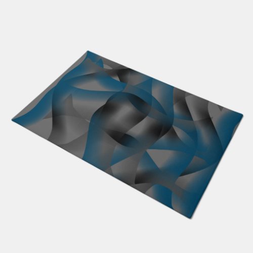 Black gray and blue ripples with gradient parts   doormat