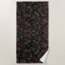 Black Gray And Colorful Fireworks Display Abstract Beach Towel