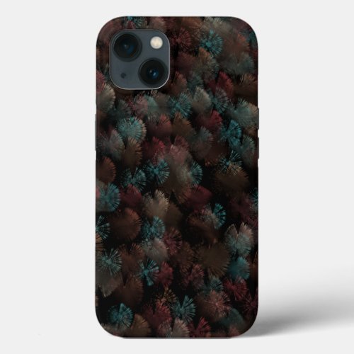 Black Gray And Colorful Fireworks Display Abstract iPhone 13 Case