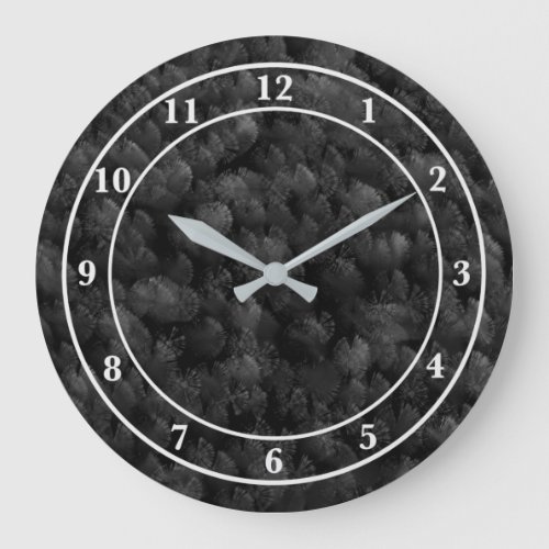 Black Gray And Colorful Fireworks Display Abstract Large Clock
