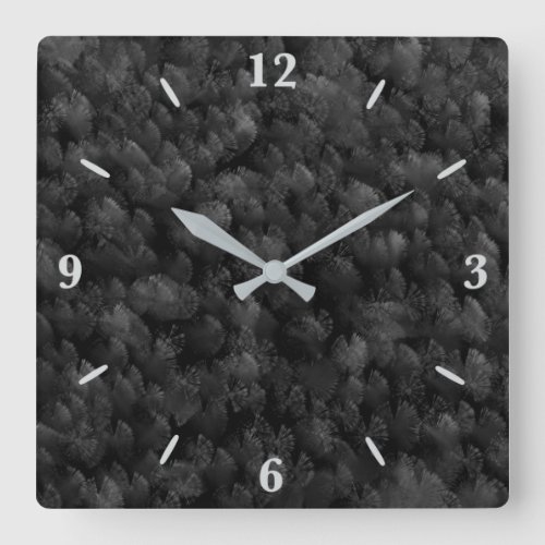 Black Gray And Colorful Fireworks Display Abstract Square Wall Clock
