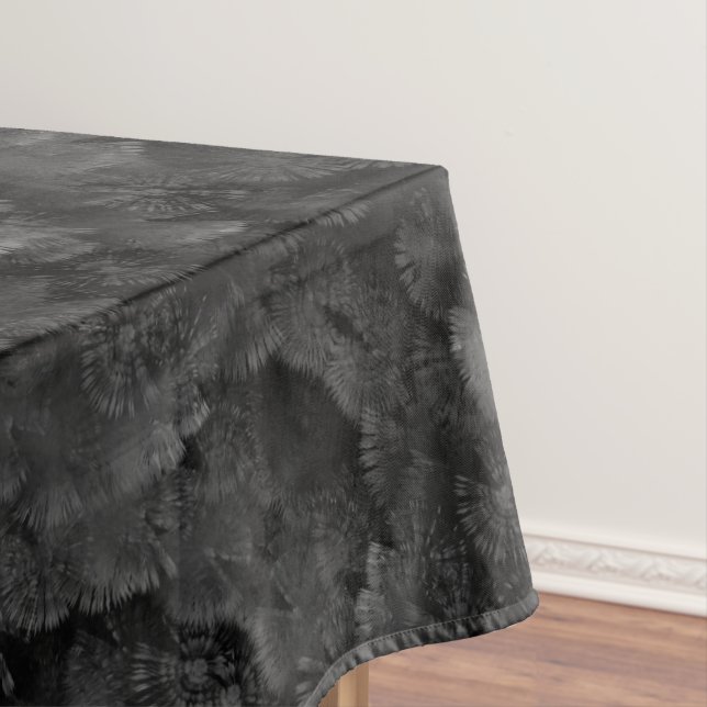 Black Gray And Colorful Fireworks Display Abstract Tablecloth (In Situ)
