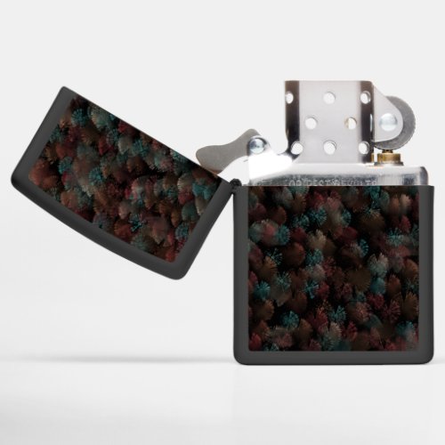 Black Gray And Colorful Fireworks Display Abstract Zippo Lighter