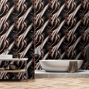 Black, Gray and Copper Abstract 3D Effect Wallpaper