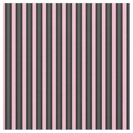 Black, Gray and Cotton Candy Stripes Fabric