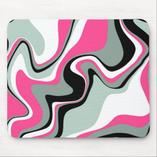 Black, Gray and Pink Fluid Abstract Mouse Pad