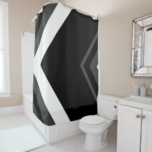 Black, Gray and White Chevron Shower Curtain