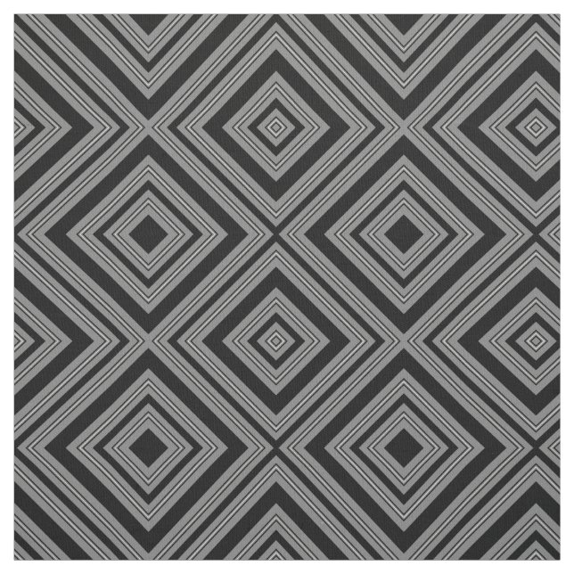 Black Gray and White Diamonds Fabric (Swatch)