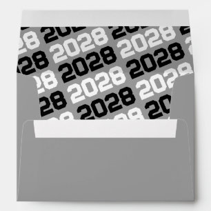 Black, Gray and White Graduation Envelopes