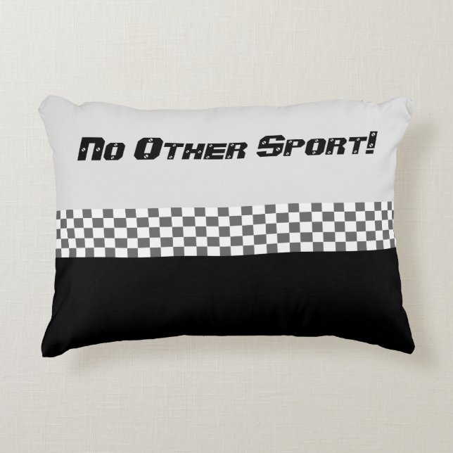 Black Gray and White Sport Themed Accent Pillow (Front)