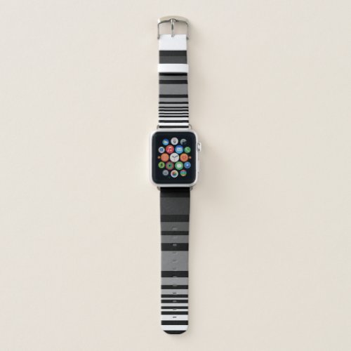 Black gray and white stripes apple watch band