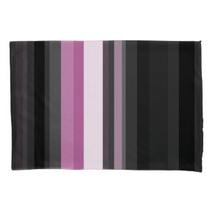 Black, Gray and White Stripes Pillow Case