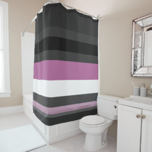 Black, Gray and White Stripes Shower Curtain