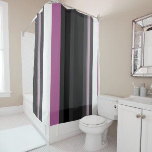 Black, Gray and White Stripes Shower Curtain