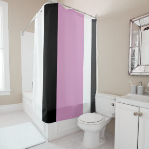 Black, Gray and White Stripes Shower Curtain