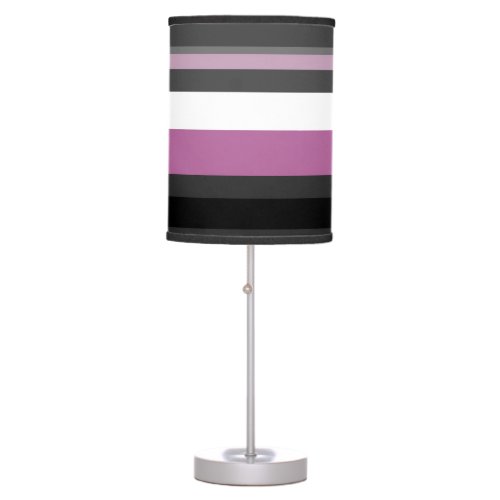 Black Gray and White Stripes Table Lamp