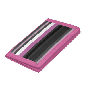 Black, Gray and White Stripes Trifold Wallet