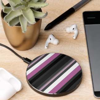 Black, Gray and White Stripes Wireless Charger