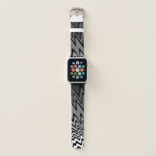 Black gray and white zigzag apple watch band