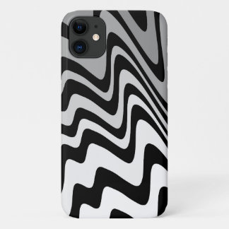 Black, gray and white zigzag iPhone 11 case