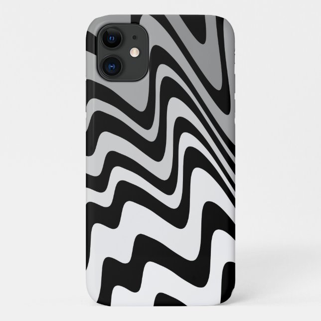 Black, gray and white zigzag Case-Mate iPhone case (Back)
