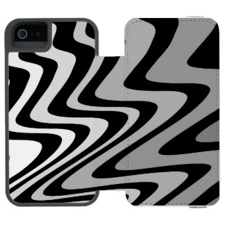 Black, gray and white zigzag iPhone SE/5/5s wallet case