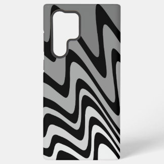 Black, gray and white zigzag samsung galaxy s22 ultra case