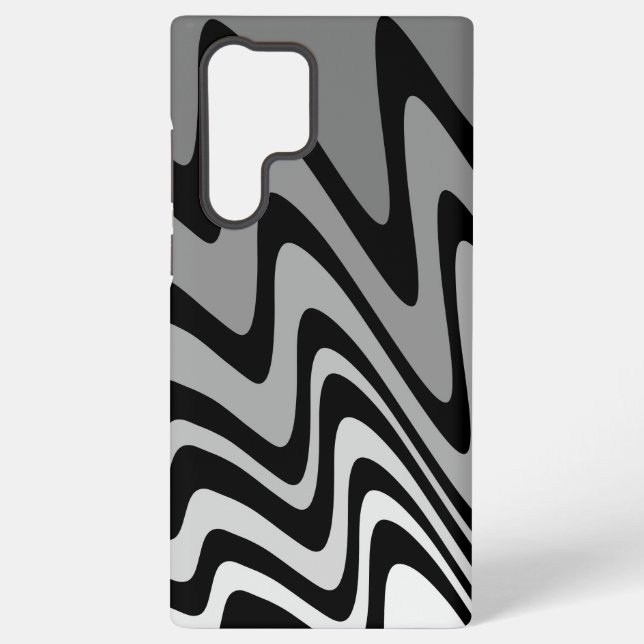 Black, gray and white zigzag samsung galaxy case (Back)