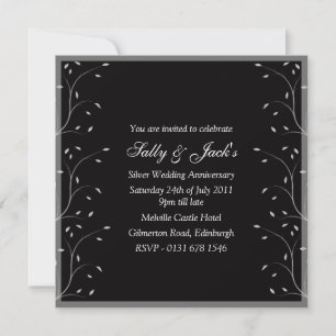 Black & Gray Anniversary Party Invitation