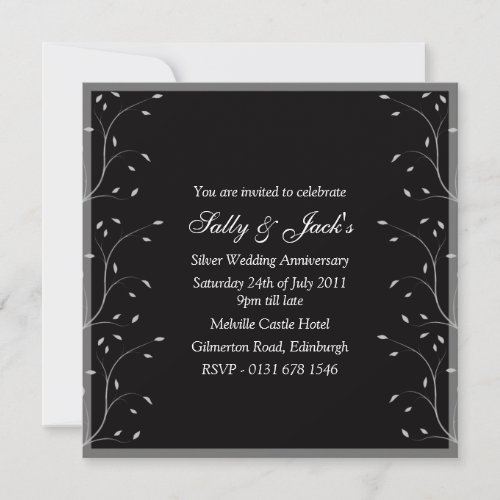 Black &amp; Grey Anniversary Party Invitation
