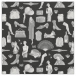 black gray art deco 1920s flapper glamour feminine fabric