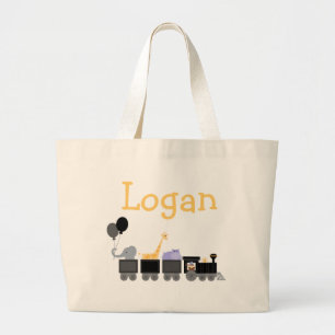 Black & Gray Baby Animals On A Train Bags