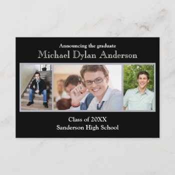 Black/gray Background - 3x5 Graduation Party Invitation by Midesigns55555 at Zazzle