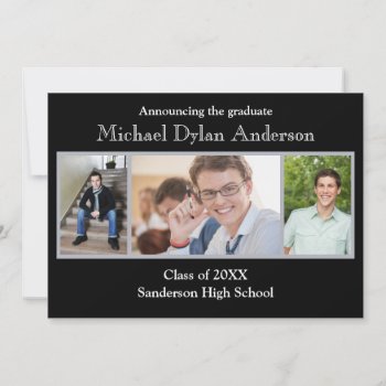 Black/gray Background - Graduation Party Invitation by Midesigns55555 at Zazzle