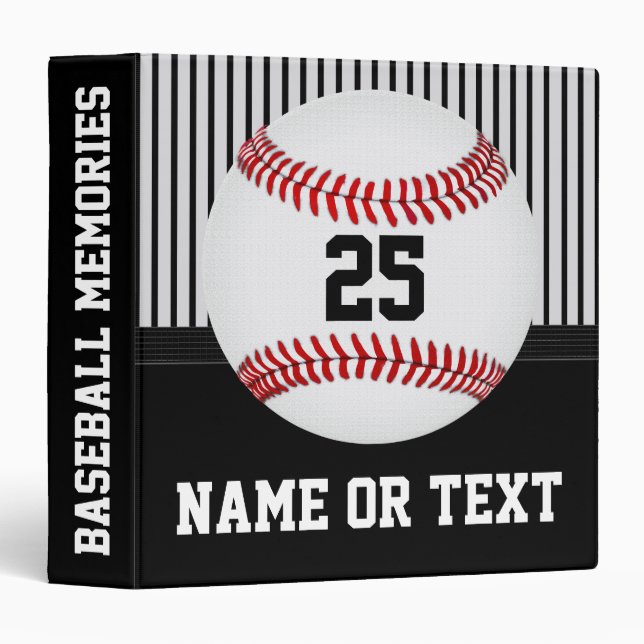 Black Gray, Baseball Card Binders Personalized (Front/Spine)