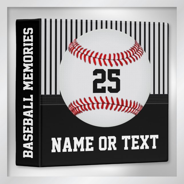 Black Gray, Baseball Card Binders Personalized (Baseball Binder or Baseball Photo Album. Baseball card binder / Baseball card album, personalized.)