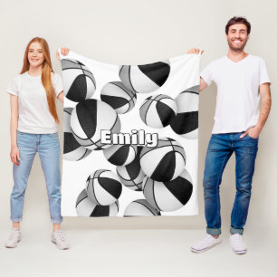 black gray basketball team colors sports decor fleece blanket