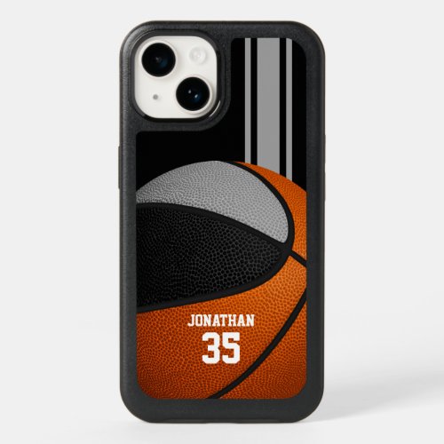 black gray basketball team colors varsity boys OtterBox iPhone 14 case