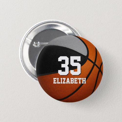 black gray basketball team colors w athlete name button