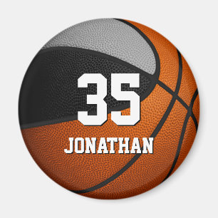 black gray basketball team spirit kids name  magnet