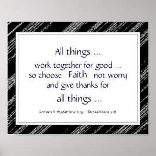 Black Gray Bible Scripture Encouragement Quotes Poster