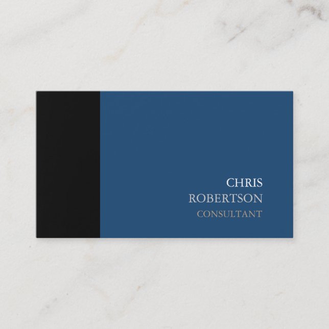 Black Gray Blue Modern Attractive Business Card (Front)