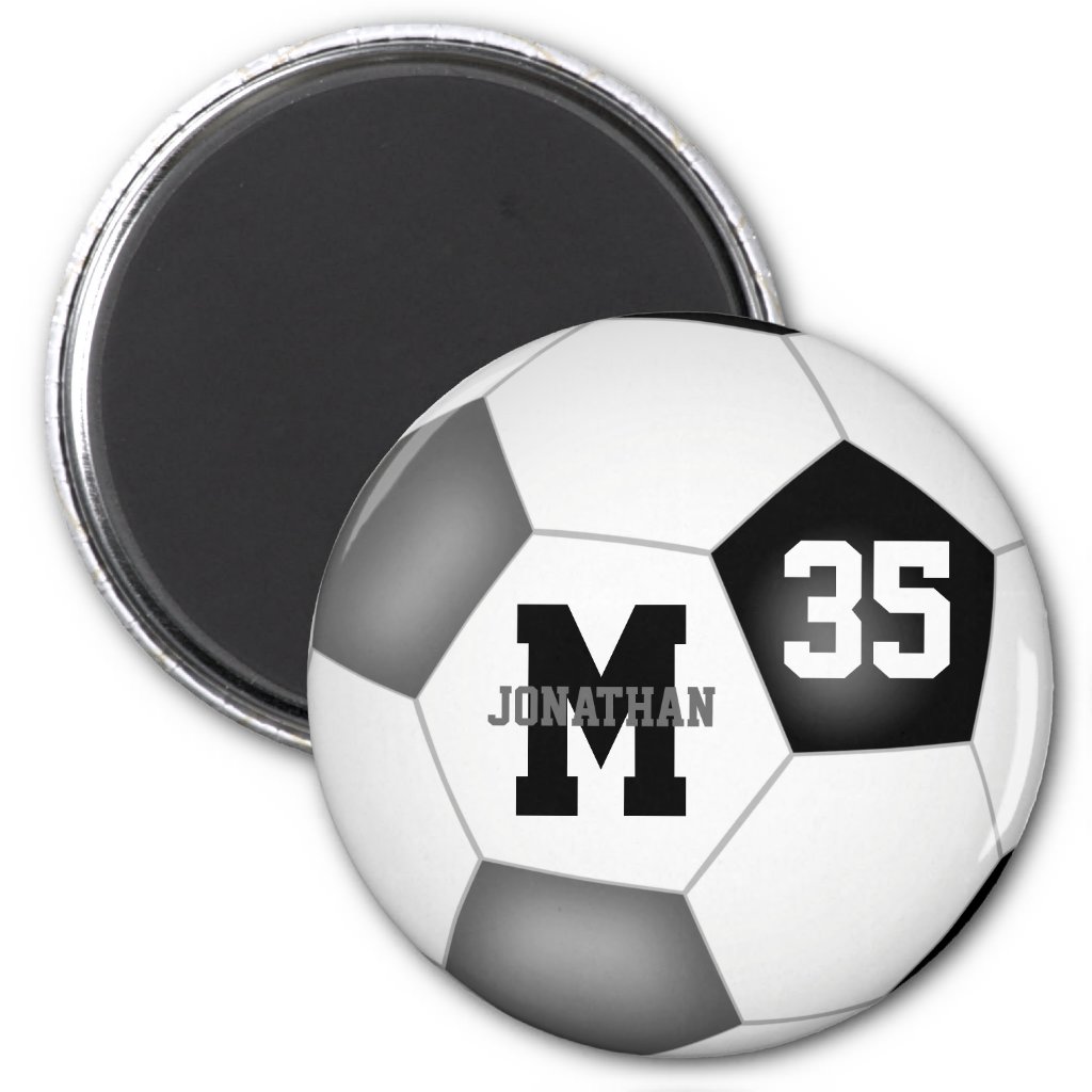 black gray boys girls soccer team colors magnet