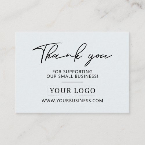 Black  Gray Business Logo Thank you Product Care Business Card