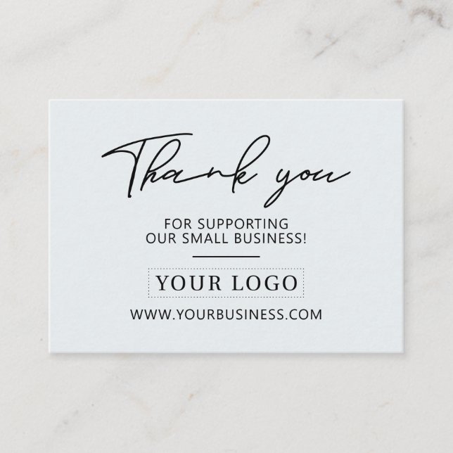 Black & Gray Business Logo Thank you Product Care Business Card (Front)