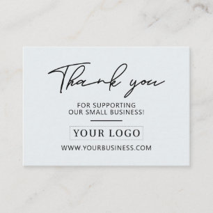 Black & Gray Business Logo Thank you Product Care Card