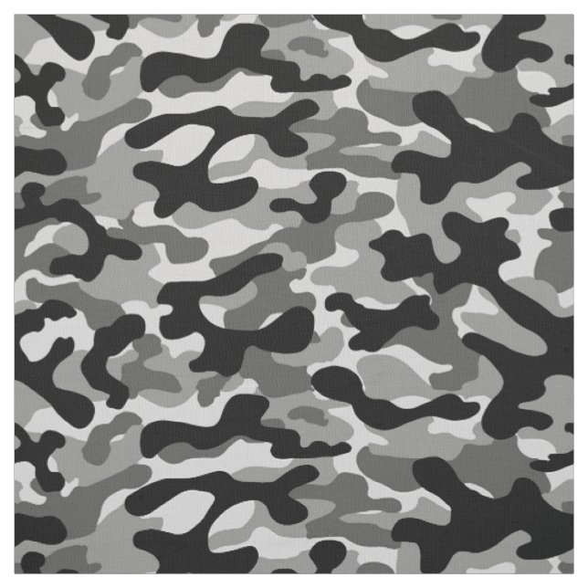 Black Gray Camo Fabric (Swatch)